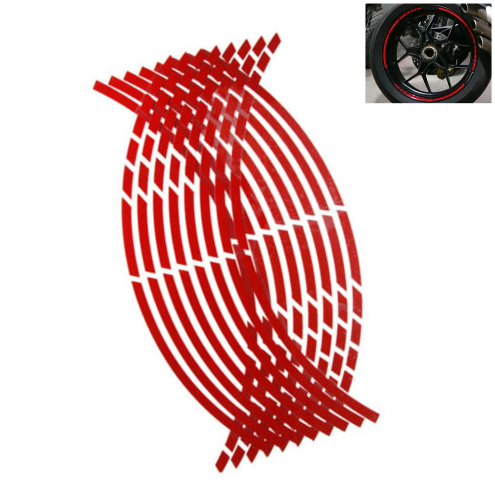 

Durable Car Wheel Rim Sticker Tire Sticker Replacement Strip Universal About 8mm Accessories Car Edge Parts Red