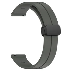 Magnetic Loop Silicone Watch Strap, 20mm or 22mm - Versatile and Stylish Bracelet Band for 22mm watch strap (Titanium grey)
