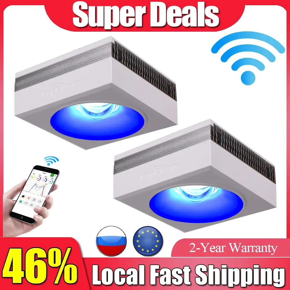 PopBloom RL90 WiFi Led Aquarium Light Reef Light Aquarium Tank Saltwater Coral Reef Growing Seawater Marine Aquarium Tank Lamp