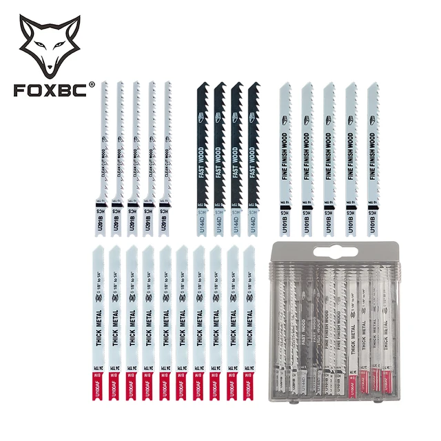 Upgrade your DIY projects with the FOXBC U Shank Jigsaw Blades Set for wood and metal cutting.