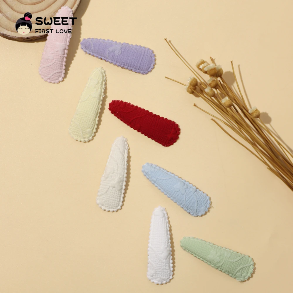 

Solid Color Hair Clips for Girls Cotton Kids Hairpins Children Barrettes Fabric Headwear Baby Girl Hair Accessories