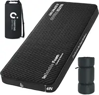 Self Inflating Sleeping Pad, 4In Ultra-Thi Foam Camping Car Mattress With Air Pump Sa, Sleeping Mat For Adults Inflatable 1