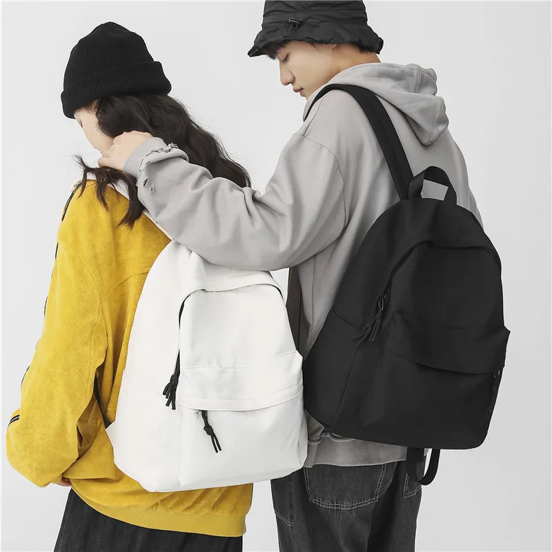 

Simple Solid Color Men Women Backpack Student School Bags Travel Backpacks Girl Boy Book Stationery Storage Schoolbag Backpack