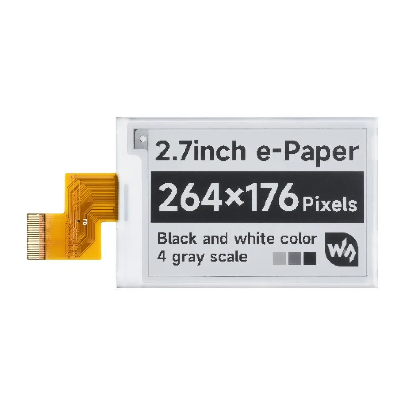 

2,7 дюймовый дисплей E-Ink для Raspberry Pi, 264x176, интерфейс SPI, широкий угол обзора, эффект как бумага, без электроэнергии