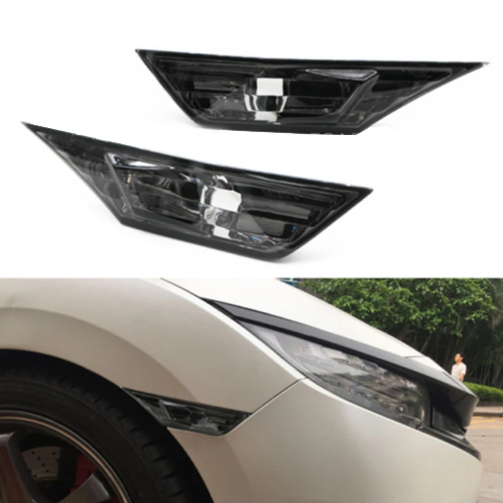 

Fit for Honda Civic 10th Generation 2016‑2018 Bright Black Fender Turn Signal Lamp Cars Front Side Marker Light Fender Light