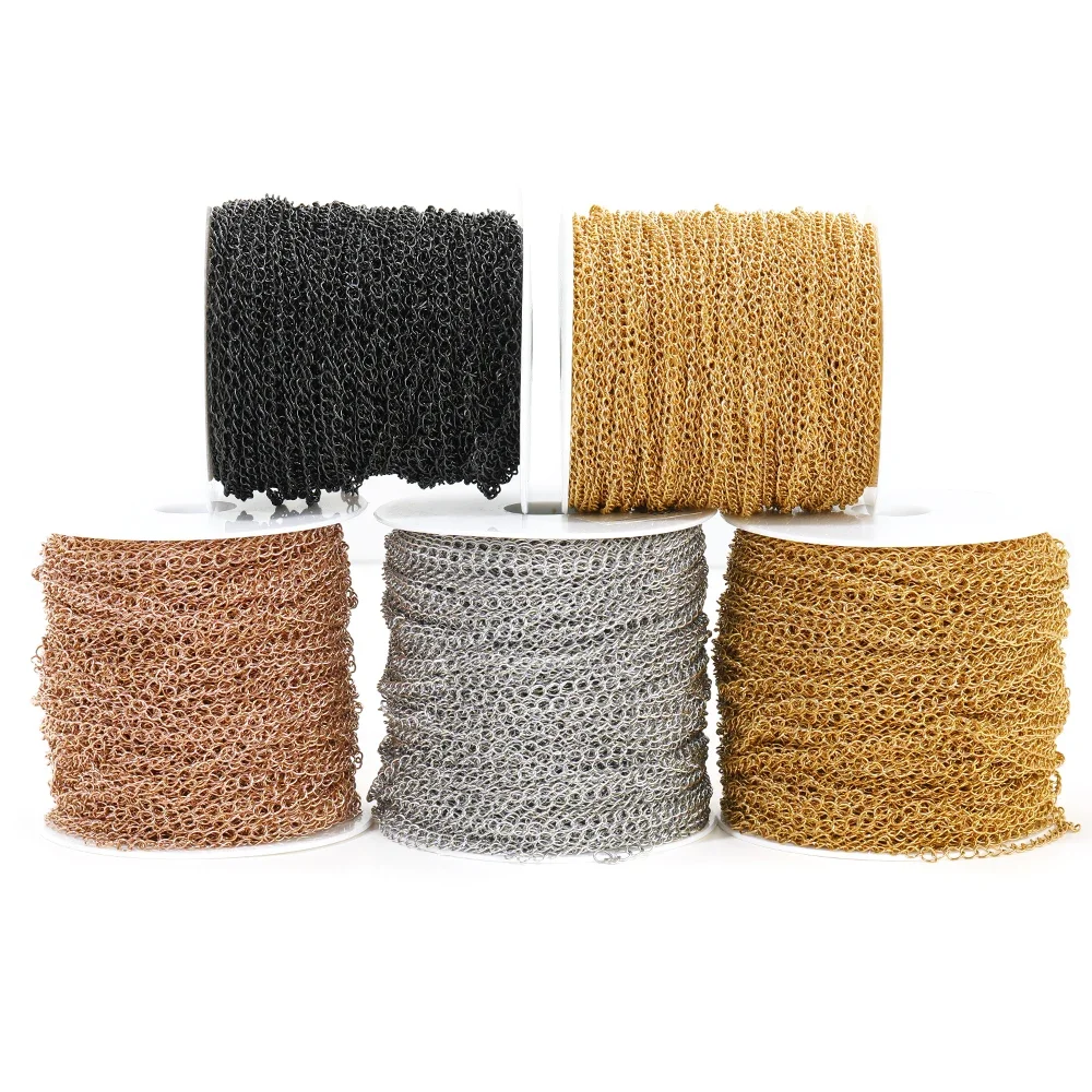 5 미터 스테인레스 스틸 로즈 골드 목걸이 확장 테일 체인 DIY 쥬얼리 만들기..