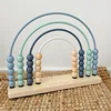 Wooden Account For Children Counting Learning Toys Numbers Arithmetic Calculation Rainbow Beads  Puzzle Montessori Education Toy 2