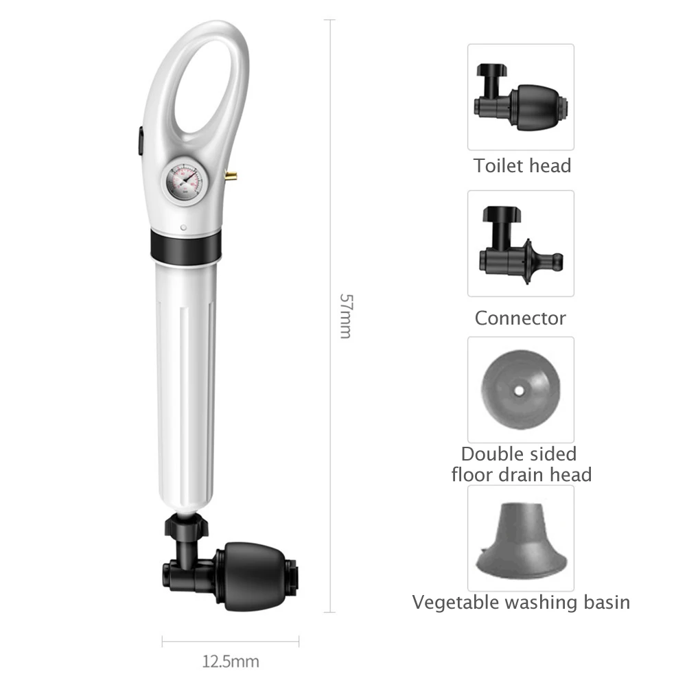Drain Clog Remover Tool Manual Powerful Pneumatic Dredge Equipment Air Drain Blaster Applied To Kitchen Bathroom Clogged Pipe