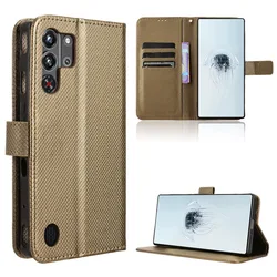 Leather Flip Wallet Case with Magnetic Book Holder Cover for ZTE nubia RedMagic 9 Pro (Brown)