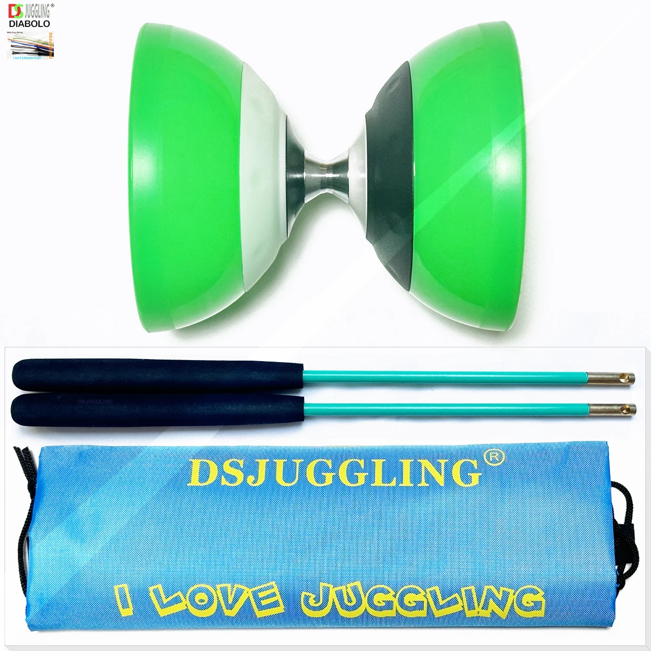 Diabolo Toy YOYO 3 Or 5 Bearing Set Packing Sticks Strings Bag 3 Size 6 Colors