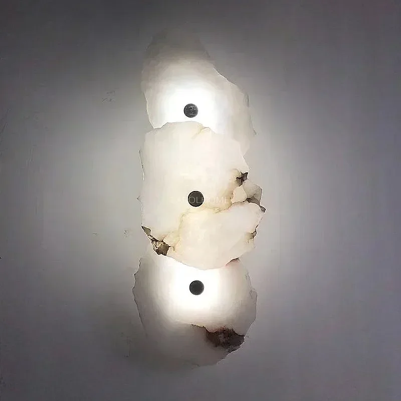 Modern Natural Marble Wall Lamps Copper Luxury Novelty Lighting Sconce Bedroom Living Dining Room Decor Art Design Led Ligthts