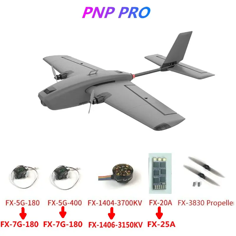 Planeur RC PNP PRO VTOL en configuration stationnaire, impressionnant.