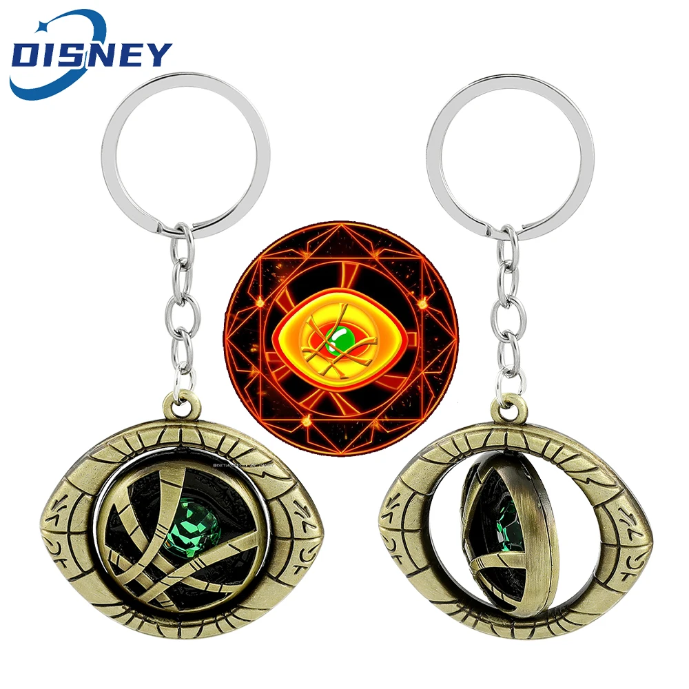 Marvel Disney Superhero Doctor Accessori Strani Mystic Artefatto Eye Of Agamotto Portachiavi Girevole Portachiavi Con Ciondolo In Metallo