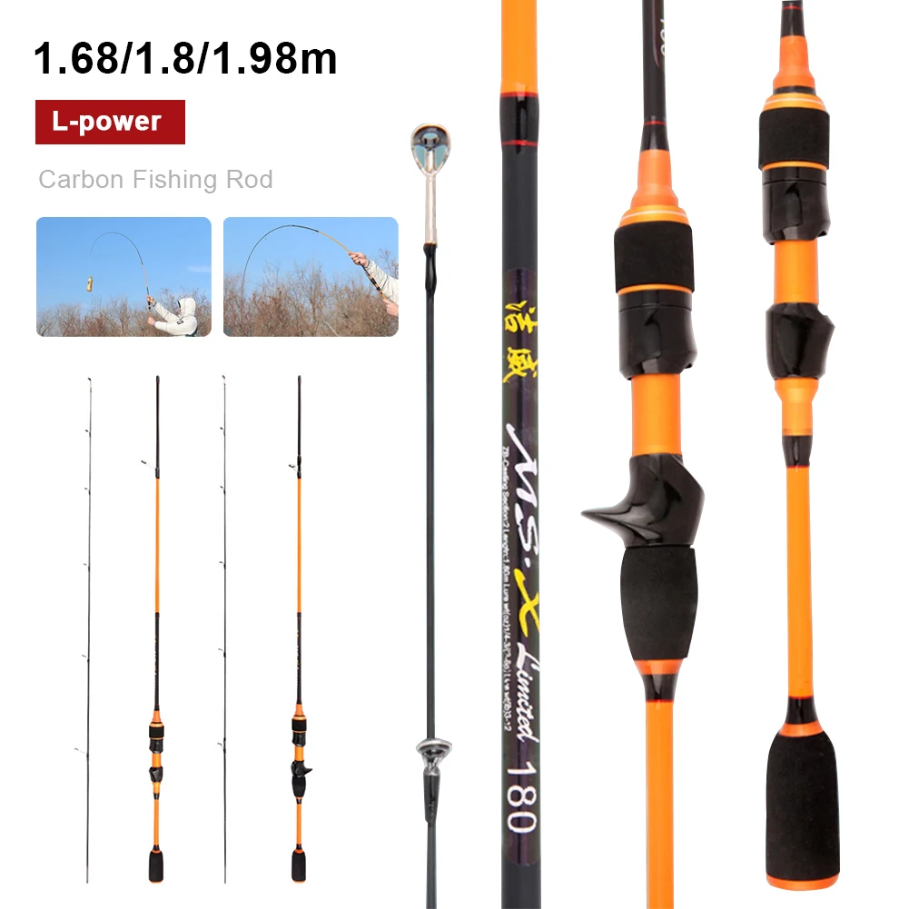 Carbon Ultralight Fishing Rod Casting Fishing Pole Bait Portable 1.68/1