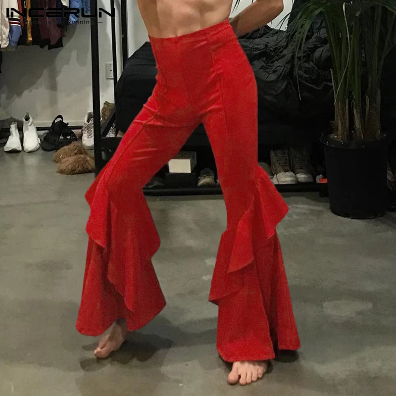 Fashion Men Pants Solid Color Elastic 