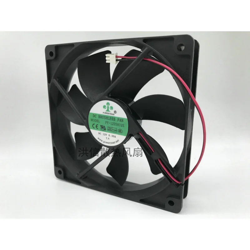 Ventilador Cooler Cpu para Poweryear Py1225h12s dc 12v 0.35a 12cm 12025 Ventilador de Refrigeração Fios Novo - Imagem 2