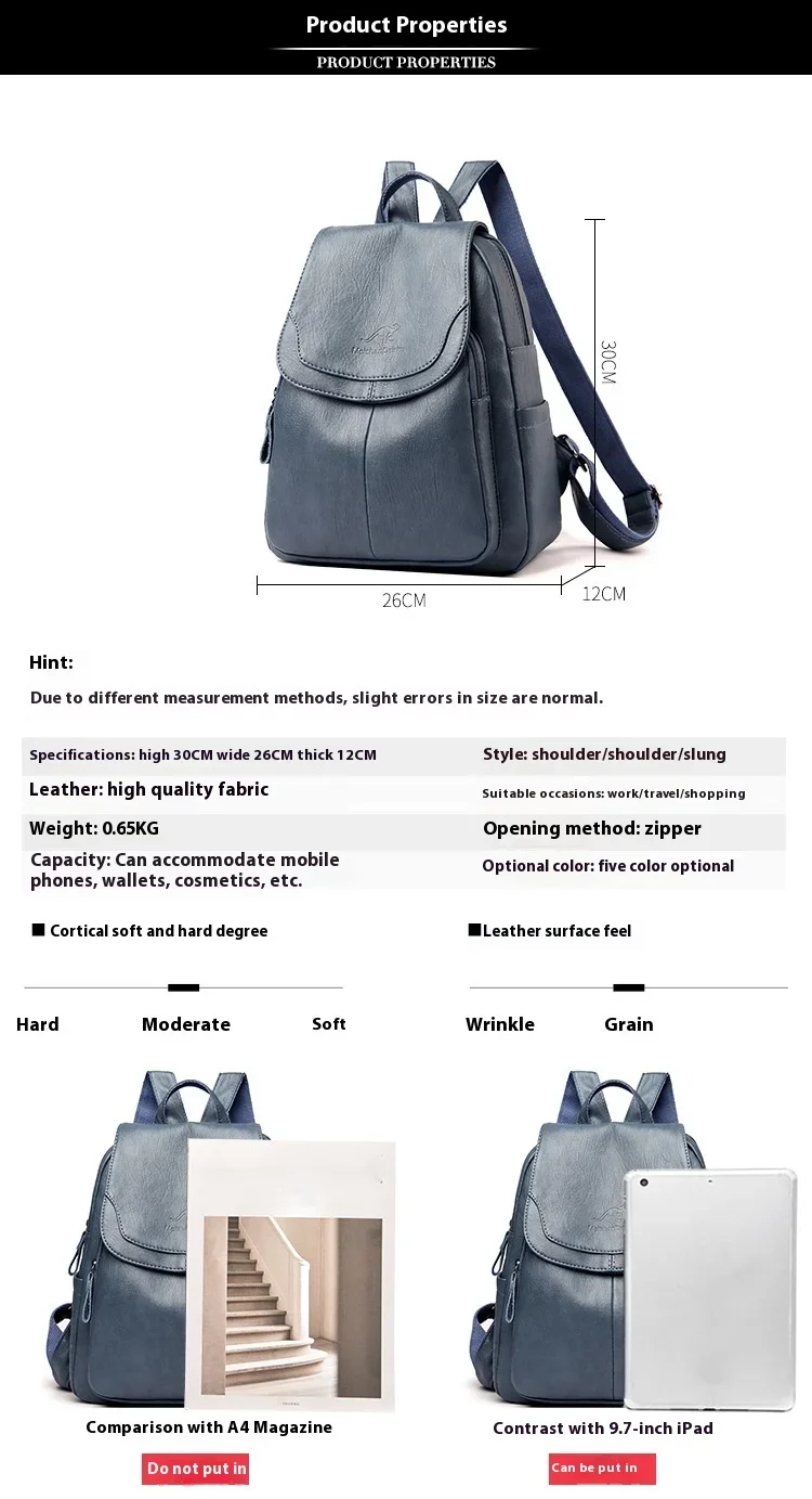 New Women's Shoulder Bag Korean Version Shoulder Bag Trendy Large Capacity Travel Backpack Atmospheric College Student Backpack_voghion.com