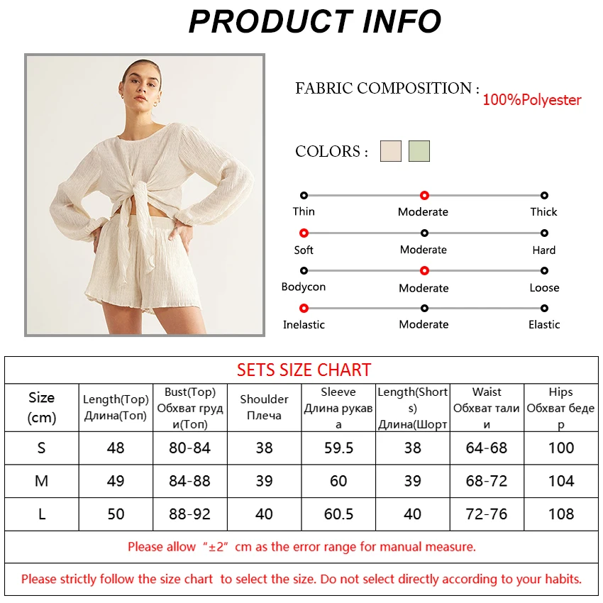 blue pant suit Bclout Summer Ruched Shorts Suits Women Casual O-Neck Lantern Sleeve Lace-Up Crop Tops Summer Elastic Waist Shorts 2 Piece Sets blazer and trouser set