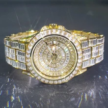 

MISSFOX 2022 New Watch For Men Luxury Full Baguette Diamond Hip Hop Male Wristwatch Fashion Ice Out Bling Relogio Masculino Gift