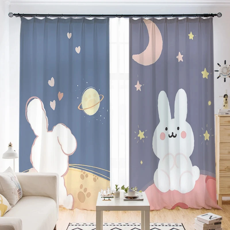 

Розовые занавески в стиле принцессы с мультяшным принтом милые забавные шторы с животными Оконные Занавески для детской спальни с высоким затенением новый узор