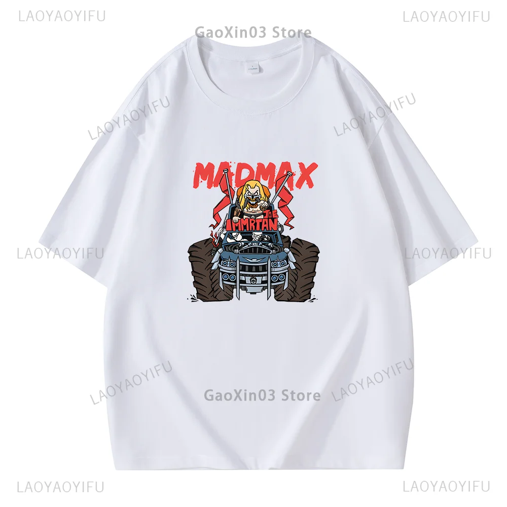 

Cartoon Style Joe Immrtan Print Tops Mad Max T Shirt Anime Kawaii Clothes Harajuku Portrait Graphic T Shirts Unisex Cotton Tee