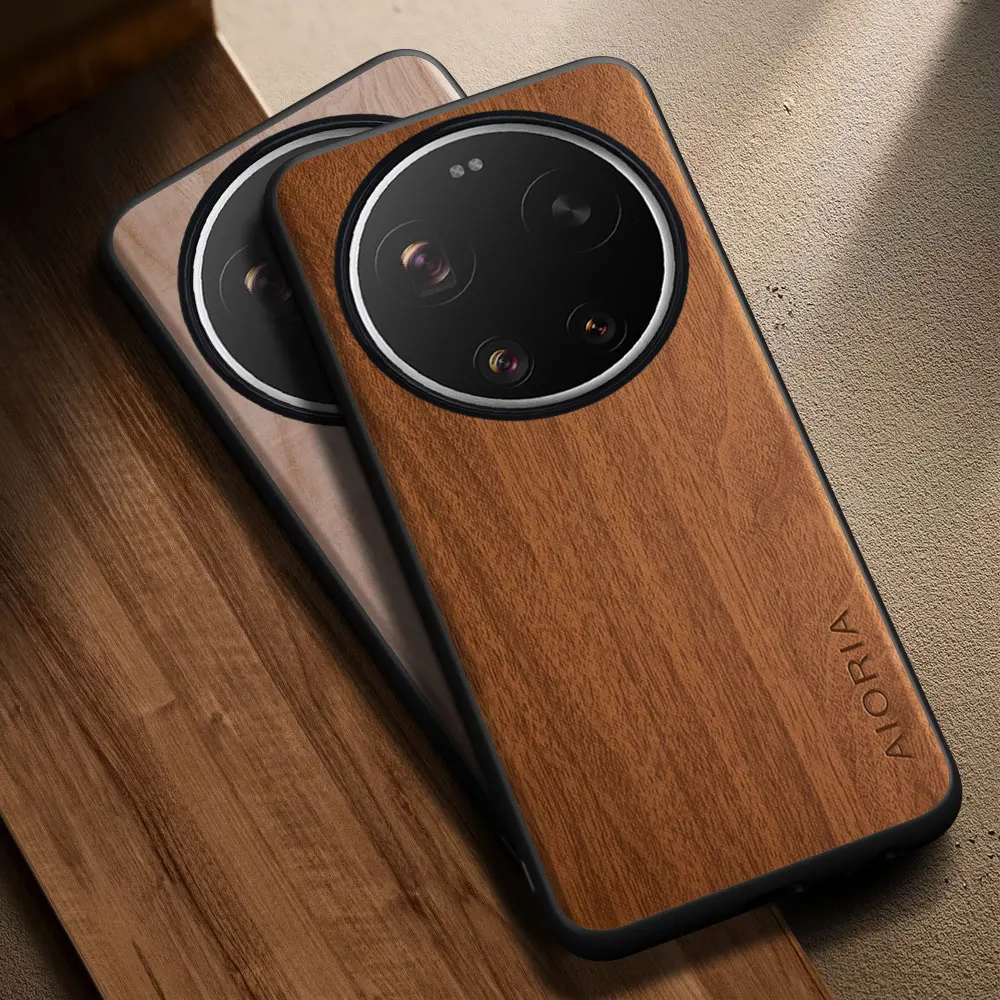 Modern Stylish Wooden Pattern PU Leather Case – Premium Cover