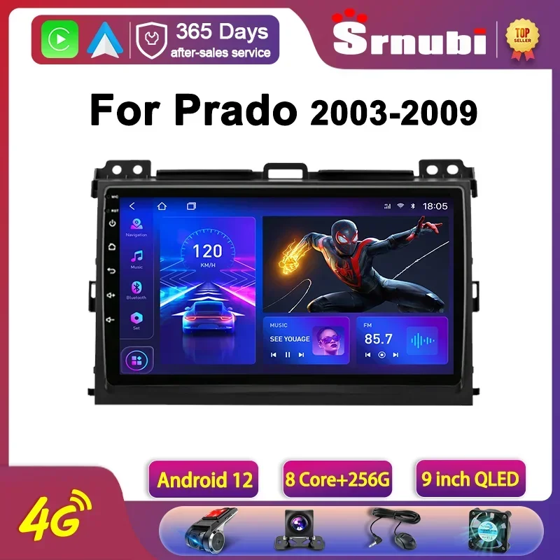 

Srnubi Android 12 Car Radio for Toyota Land Cruiser Prado 120 LC120 2003 - 2009 Multimedia Player 2 Din Carplay GPS Head Unit