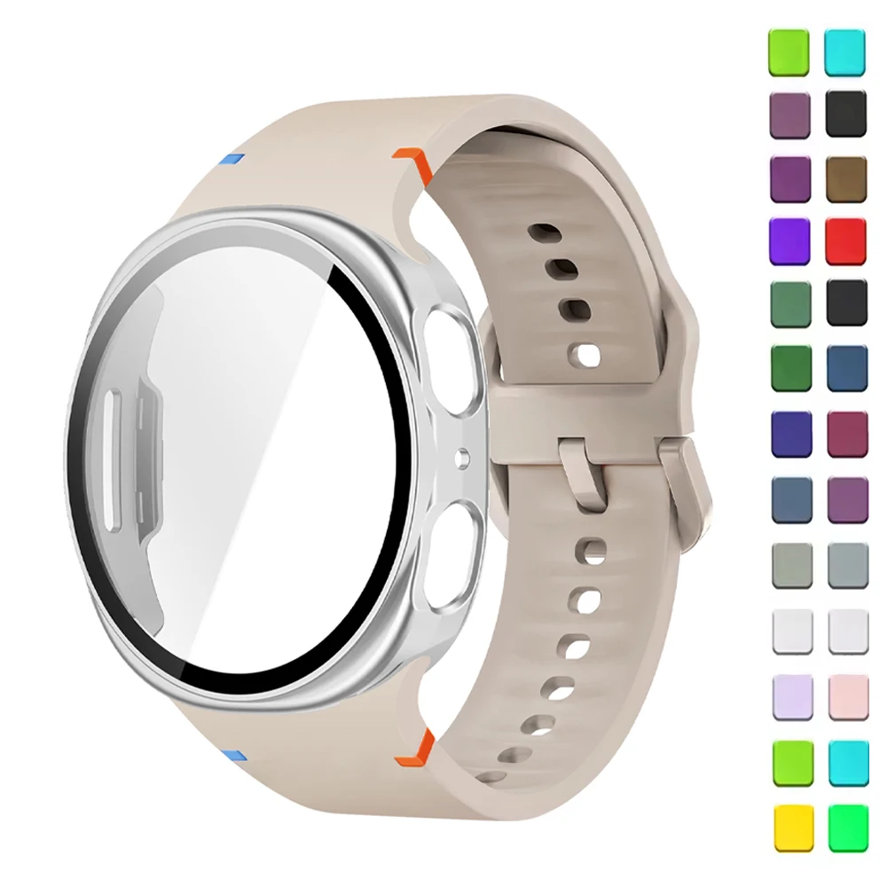 Case+Band for Samsung Galaxy Watch 8 44mm 40mm 1:1 Official Sport Wristband Blet correa Bracelet+Cover+Glass Galaxy Watch8 strap
