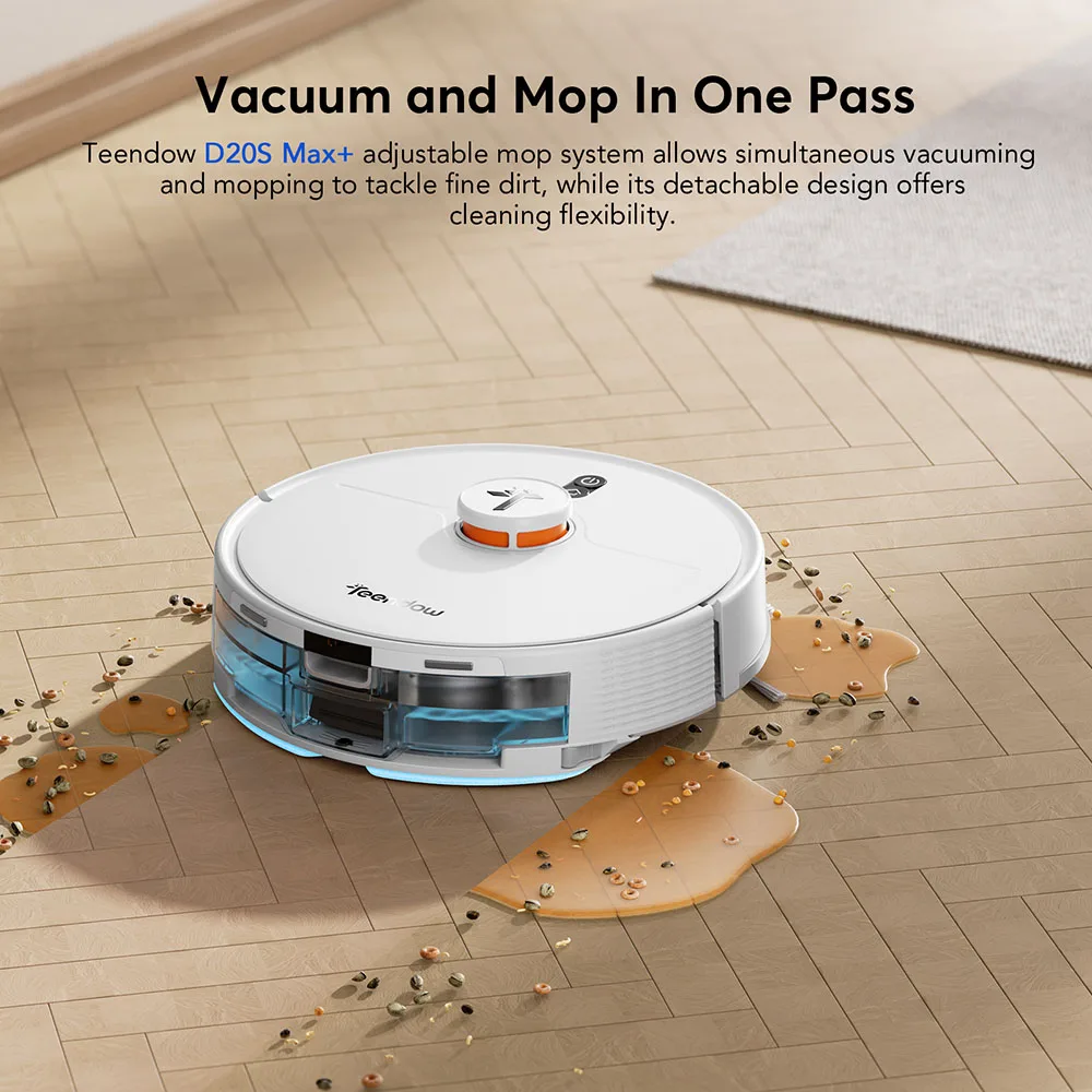 Teendow D20S MAX+ 2-in-1 Roboter-Staubsauger & Tierpflegegerät, 6000Pa Starke Saugkraft, 70 Tage Freihändige Reinigung, 3L Staubbeutel – Detail 8