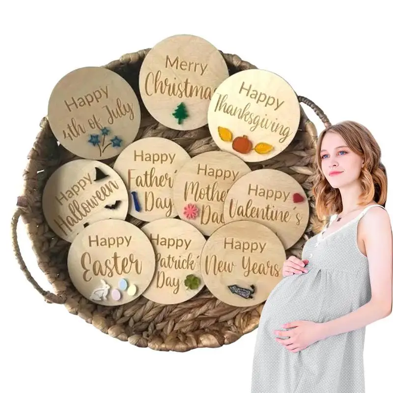 

Baby Milestone Sign Set 10Pcs Baby Months Holiday Milestone Signs Room Decorations Expecting Mom Gift Photography Ornaments For