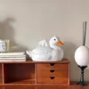 AhunderJiaz White Resin Duck Tissue Box Dining Table, Living Room, Bedroom with Cute Decor Tissue Boxesome Decoration 3