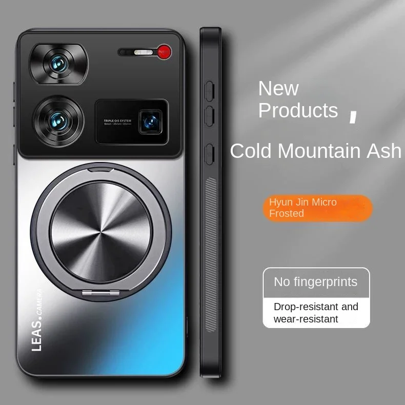 Hard Matte Magnetic Protective Back Cover Case with Ring Stand