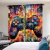 2Pcs Satisfactory Game Room Curtains Video Gaming Theme Colorful Decor Playroom Home Apartment Bedroom Living Room 4