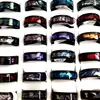 20pcs/lot Black Blue Quality Stainless Steel Bright Shell Band Ring Men Wedding Rings Women Party Jewelry 4