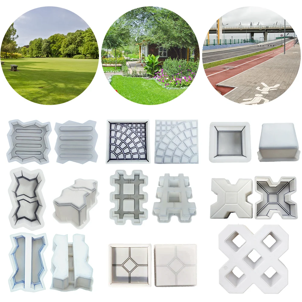 Plastic Garden Pavement Mold Reusable DIY Garden Pavement Road Paving Brick Mould Garden Path Concrete Brick Mold Outdoor Decor