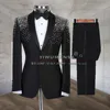 Fashion Men Suit Black Single Breasted Blazer Formal Groom Wedding Tuxedo Tailore Made 2 Pieces Business Prom Party Clothes 2023 1