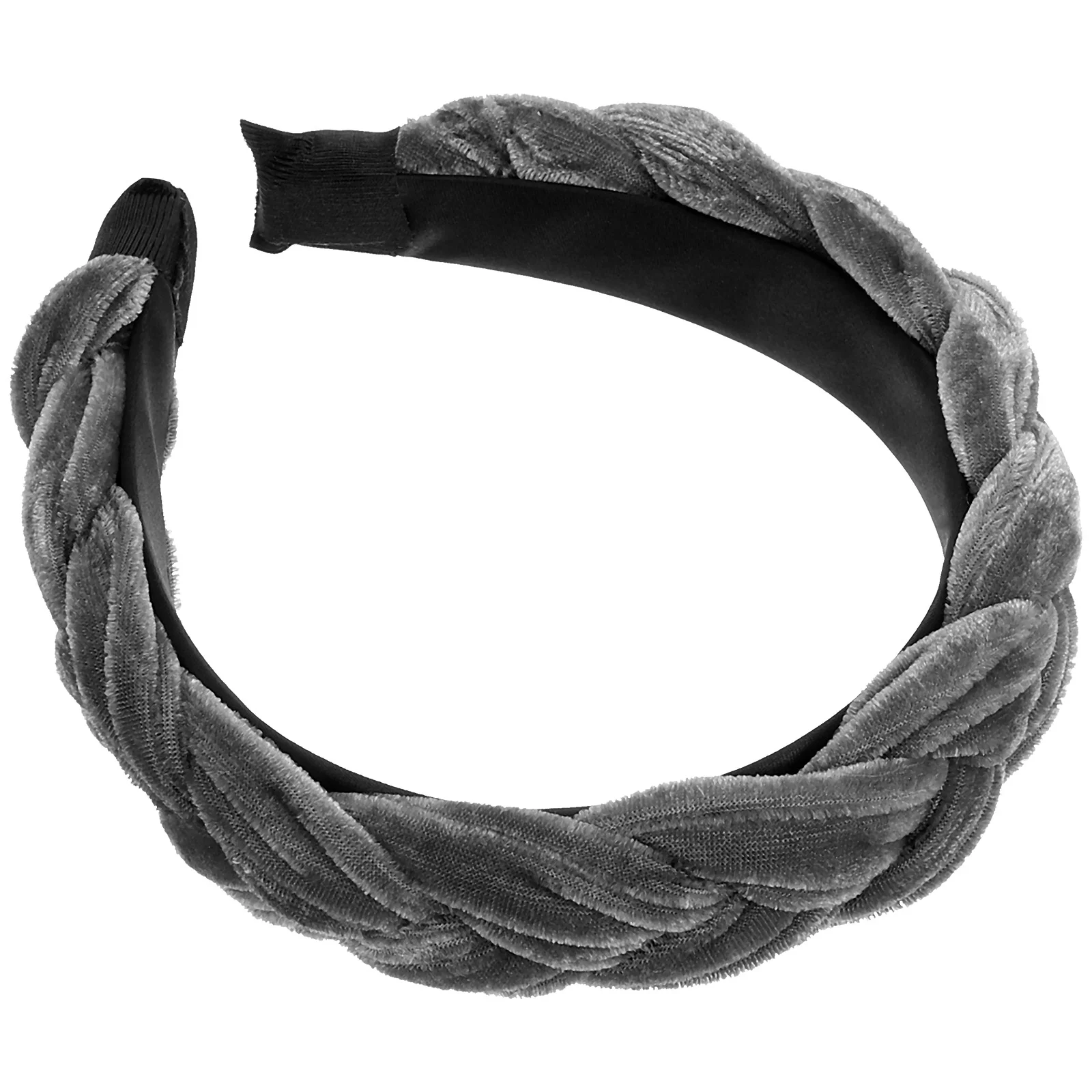 

Cross Hair Ladies Braid Flannelette Wide Hair Hair Accessory for Woman Girl Grey
