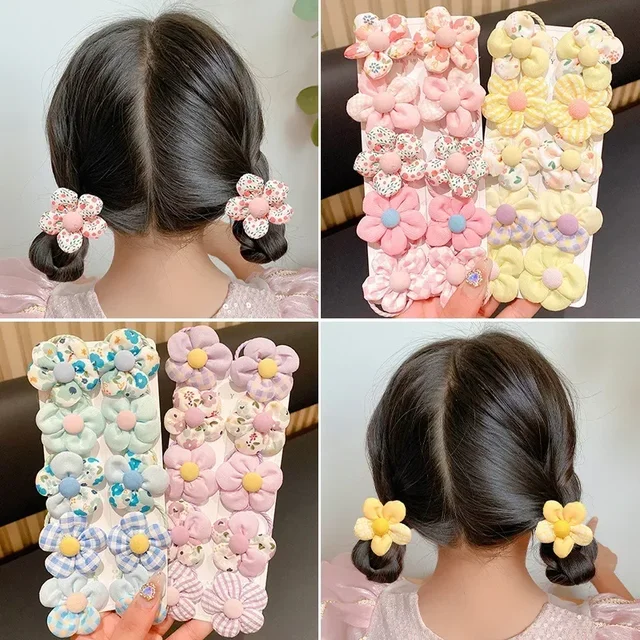 10Pcs/Set Baby Hair Band Girls Cute Bow Hair Ties Princess Elastic