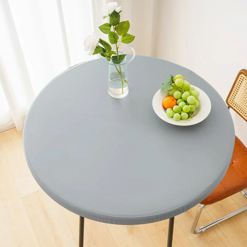 Waterproof & Oil-Proof Elastic Round Table Cover - Durable, No-Wash, Full-Cover Tablecloth