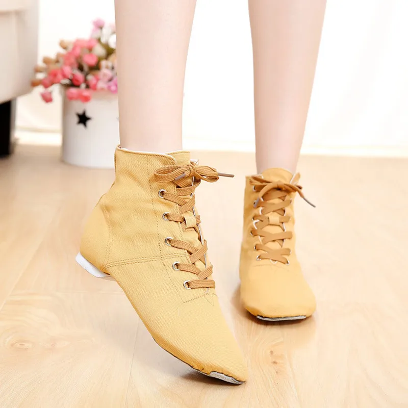 Woman Split Heel Sole Canva High Top Black White Red Blue Shoe athletic Men Women Boys Girls Canvas Jazz Dance Shoes 3