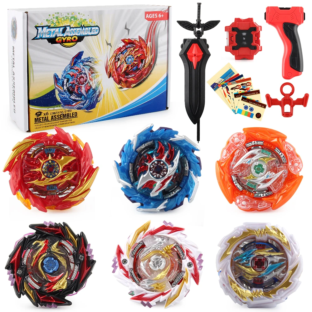 

6Pcs/Set Bay Blade Toupie Beyblades Burst Metal Fusion GT Spinning Top Battle Toys for Children XD168-27A/B