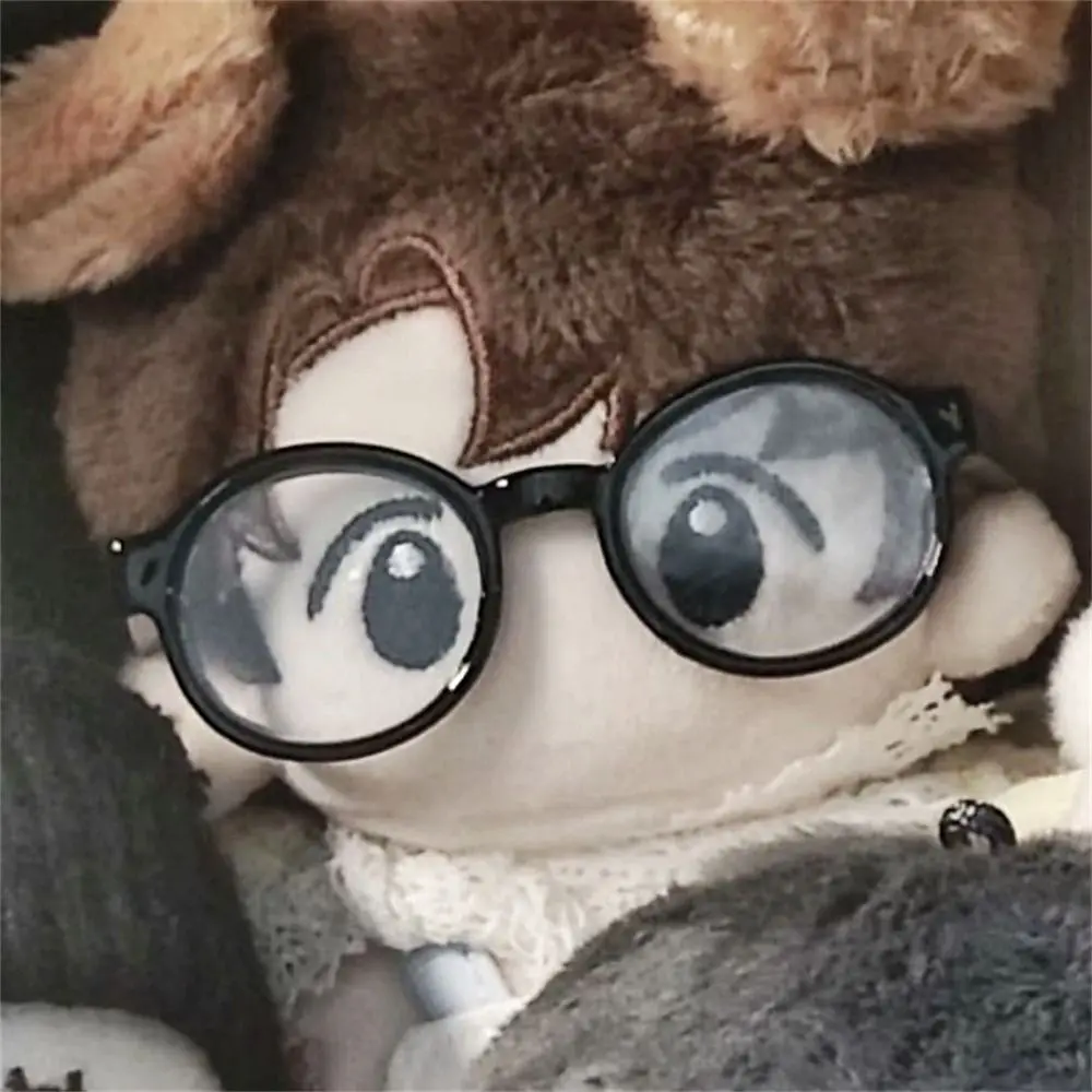 Doll Accessory Transparent Plastic Glasses Plastic Transparent Round Transparent Glasses Round Miniature Doll Round Glasses