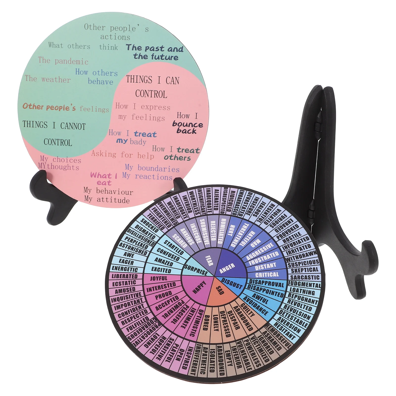 

2 Pcs Emotional Wheel Ornaments Decoration Colorful Decors Desktop Feeling Feelings Pvc