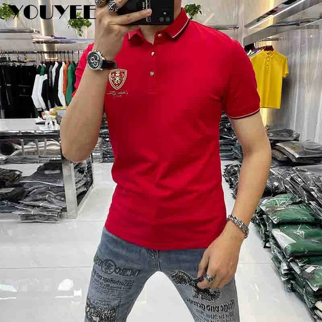 Bee Embroidery Polo Shirt, Men Shirt Bee