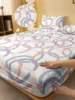 1 Simple modern Circles Geometry printed matte Fitted Sheet, bedroom printed bed cover, bedding (excluding pillowcases) 1