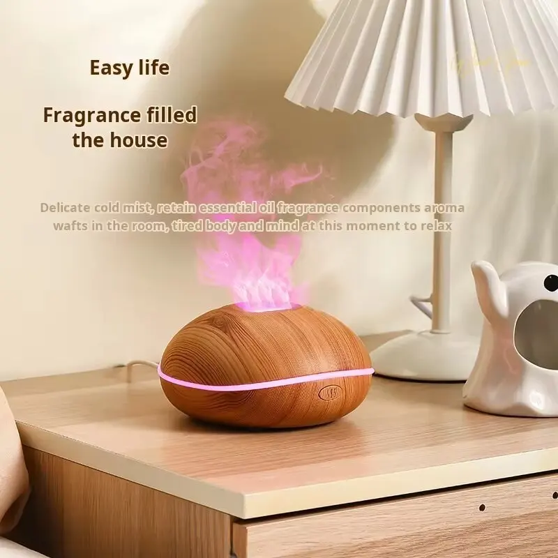 Aromatherapy Machine Desktop silent humidifier flame wood grain aromatherapy machine air ultrasonic atomizer atomization