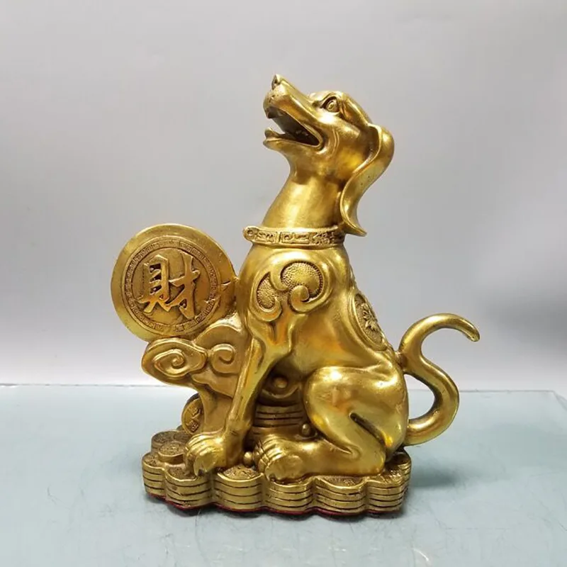 

Seiko Pure Copper Wealth and Luck Dog Home Living Room Decorations Brass Chinese Zodiac Dog Lucky Dog Furnishings Craft Gift