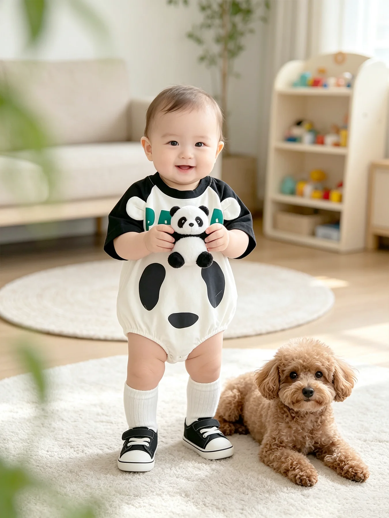 TtkaaBaby 100% 면 3D 프린트 흑백 귀엽고 부드러운 팬더 반팔 원지? 남자아이들을 위한 어린이날 선물