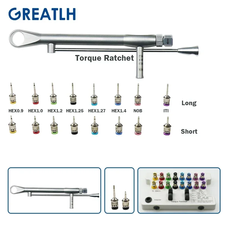 Cheie dinamometrică pentru implanturi, șurubelniță, kit protetic, instrument dentar, autoclavabil_voghion.com
