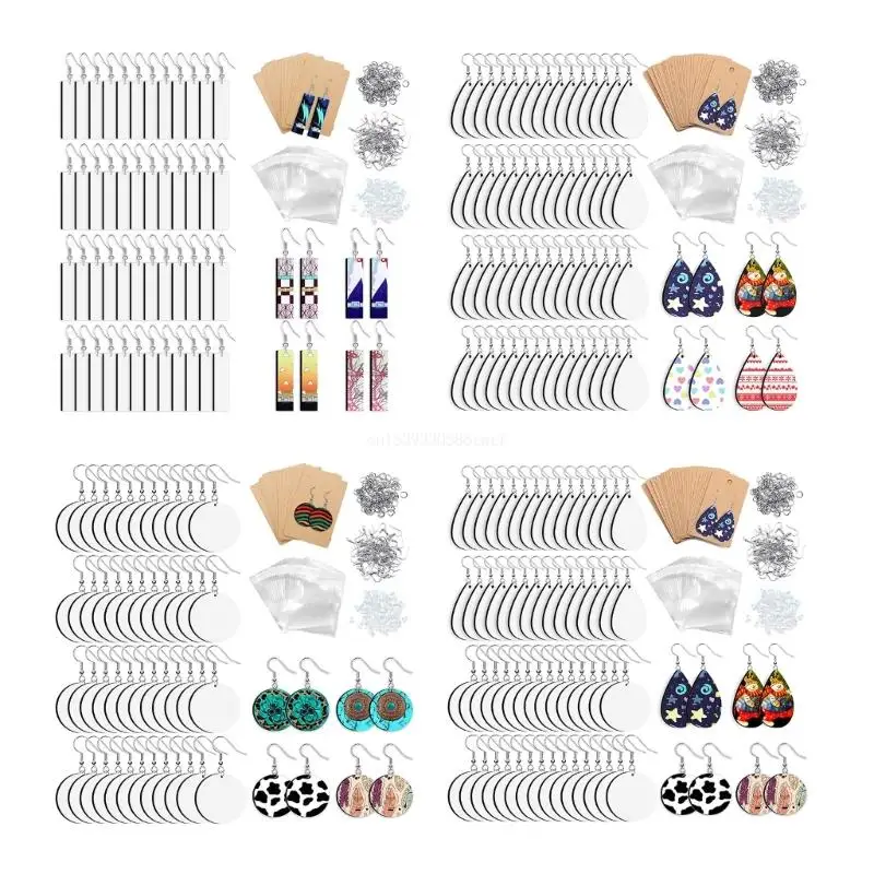 

Thermal Transfer Earrings Sets with Earring Hooks Ear Plugs Jump Rings Paper Dropship